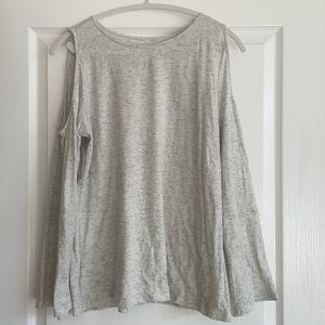 Loft Cold Shoulder Long Sleeve Tee Large